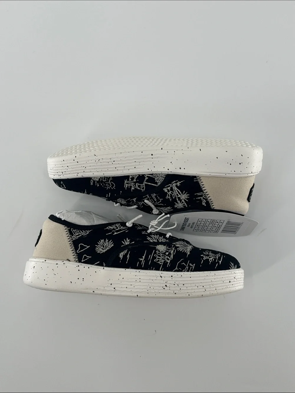 Hey Dude Kids Conway Desert Sneakers in Black with White Sole
